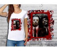 T-Shirt Blanc Femme Tarantino Movies 04 Pulp Fiction
