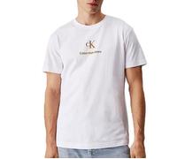 Calvin Klein T-Shirt Manches Courtes Homme Shadow Logo Tee Regular Fit, Blanc (Bright White), XL