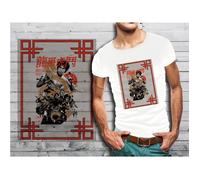 T-shirt blanc homme - Collection Films Cultes 22 - Bruce Lee - Coupe ajustée - Col arrondi - Manches courtes M