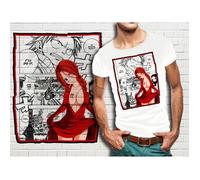 T-shirt blanc homme - Fairy Tail - Collection Manga - Col arrondi - Manches courtes - Coupe ajustée L