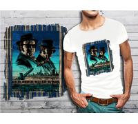 T-Shirt Blanc Homme Films Cultes 10 Blues Brothers
