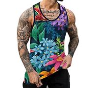 T Shirt Blanc Homme - Impression Confortable en Impression Numérique 3D Débardeur Décontracté pour en Vrac (Green XXL)