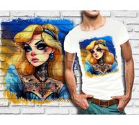 T-Shirt Blanc Homme Princesse Punk Rock Cendrillon 680