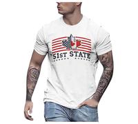 T-Shirt Blanc Homme - T Shirt Homme Noir Le T-Shirt à Manches Courtes du 51e État du Canada Rend Le Canada Le T-Shirt du 51e État Rend l'Amérique et Le Canada à Nouveau Grands T-Shirt pour Hommes