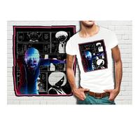 T-shirt blanc homme taille L - Manga Tokyo Ghoul - Col arrondi - 100% polyester touché coton - Manches courtes L