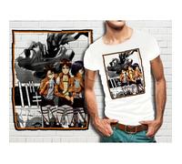 T-SHIRT BLANC HOMME TAILLE S COLLECTION MANGA L'ATTAQUE DES TITANS ATTACK ON TITAN SHINGEKI NO KYOJIN 326 S