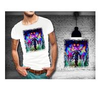 T-shirt blanc homme taille S - Zelda - Link Majora's Mask - Col arrondi - Coupe ajustée - Manches courtes S