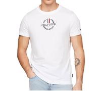 Tommy Hilfiger T-Shirt Manches Courtes Homme Global Stripe Col Ras-du-Cou, Blanc (White), XL