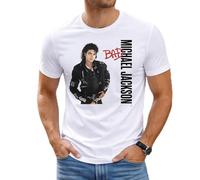 T-Shirt Blanc Iconique, Homme, Iconique, Michael Jackson - Qualité Premium Tailles S à XXL (FR/ES, Alpha/Lettres, S, Taille Normale, Taille Normale)