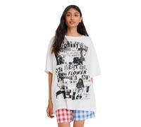 T-shirt blanc imprimé dur Desigual x Johnson grande taille S