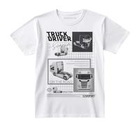 T-Shirt Blanc Moderne pour Homme Routier | idée Cadeau Chauffeur Poids Lourd | 100% Coton (FR/ES, Alpha/Lettres, 4TG, Taille Normale, Taille Normale, Blanc)