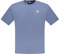 T-shirt bleu élégant pour hommes avec application et détail du logo, taille : S Couleur : Blu