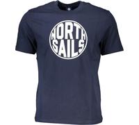T-shirt bleu pour hommes avec col rond et impression - manches courtes, style logo, taille : S Couleur : Blu