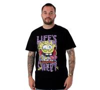 T-Shirt Bob l’éponge Noir à Manches Courtes pour Homme | Life’s Sweet Spongebob Slime Design | Marchandise Spongebob Authentique | Cadeau Parfait pour Lui