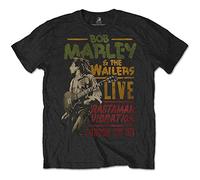 T-Shirt Bob Marley Rastaman Vibration Tour 1976 pour Homme - Noir - Medium