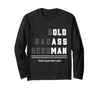 T-Shirt Bold Badass Heroman That's Just Who Old Guy Manche Longue