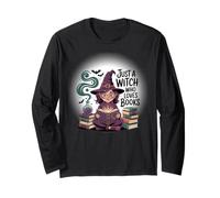 T-Shirt Book Lover Just a Witch Who Loves Books Manche Longue