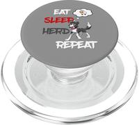 T-Shirt Border Collie avec Graphique Eat Sleep Herd Repeat PopSockets PopGrip pour MagSafe