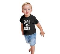 T-shirt Born to Rock pour bébé - T-shirt rock né pour garçons et filles, Noir , 12 mois