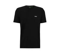 T-SHIRT BOSS TEE NOIR REGULAR FIT EN COTON STRETCH AVEC LOGO CONTRASTANT L