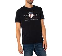 T-shirt bouclier d'archive - GANT - Homme - 100% Cotton - Manches courtes - Noir XL