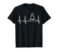 T-shirt bouddhiste de méditation avec battements de cœur - Bouddha T-Shirt