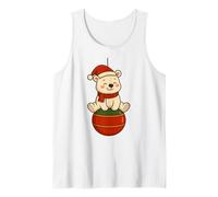 T-Shirt Boule de Noël Design Mignon Personnage Ours Polaire Débardeur