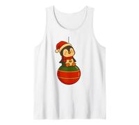 T-Shirt Boule de Noël Design Mignon Personnage Pingouin Débardeur