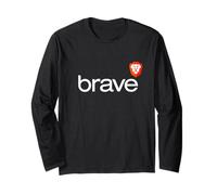 T-Shirt Brave Browser avec Logo Lion Fast Security Web Manche Longue