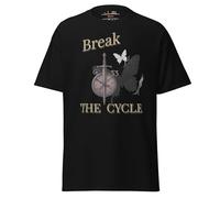 T-shirt Break The Cycle - Symbole papillon et épée graphique pour les fans de RPG, T-shirt unisexe en coton inspiré de Clair Obscure 33, art émotionnel des fans, Noir , L