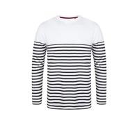 T-shirt breton manches longues Front Row - white/navy - XL XL