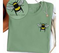 T-shirt brodé abeille grande taille, T-shirt abeille, chemise de jardinier, chemise de printemps, T-shirt "Sauvons les abeilles", cadeaux pour les amateurs d'abeilles, cadeaux pour les apiculteurs, ch