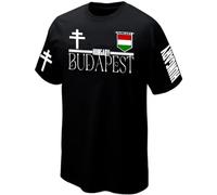 T-Shirt Budapest Hongrie Hungary Magyarország - Réf PRIMAHU001 (FR/ES, Alpha/Lettres, 3TG, Taille Normale, Taille Normale, Noir)