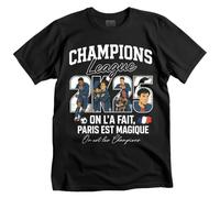 T-Shirt Cadeau Supporter Paris Est Magique, Football Noir (FR/ES, Alpha/Lettres, M, Taille Normale, Taille Normale, Noir)