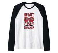 T-Shirt Cadeau Valentine's Heart Breaker pour Les Amoureux Manche Raglan