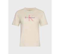 T-shirt Calvin Klein Hero Monologue manches courtes jaune rose femme - S