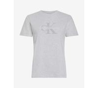 T-shirt Calvin Klein Jeans Chenille Monologo Regular manche courte gris femme - M