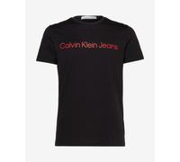 Calvin Klein Core Institutional Logo Slim Tee J30j322552 Homme T-Shirts Manches Courtes, Noir (CK Black/Salsa), XXL