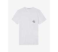 Calvin Klein T-Shirt Manches Courtes Homme Core Monologo Col Ras-du-Cou, Blanc (Bright White), XS