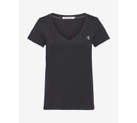 T-shirt Calvin Klein Jeans Slim V-Neck Monogram manche courte noir femme - S