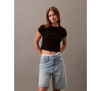T-shirt Calvin Klein Monologue Baby manches courtes noir pur femme - S