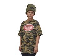 T-shirt camo à col rond et manches courtes relax fit relax vert/rouge/blanc 14A