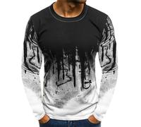 T-shirt camouflage à manches longues pour homme - Imprimé camouflage - Pull fin décontracté - T-shirt décontracté à manches longues - Col rond - T-shirt camouflage personnalisé, A - Blanc, L