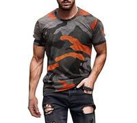 T-shirt camouflage pour homme - T-shirt d'été respirant à manches courtes avec col rond - T-shirt de loisirs confortable et léger - Style militaire - Large couleur camouflage - Haut de sport tactique