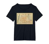 T-Shirt Carte de l'Italie Trento T-Shirt, Femme Grandes Tailles, Noir, 2X