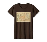 T-Shirt Carte de l'Italie Trento T-Shirt, Femme, Marron, XS