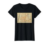 T-Shirt Carte de l'Italie Trento T-Shirt, Femme, Noir, S