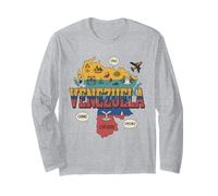 T-Shirt Carte du Venezuela - Souvenir du Drapeau et Symboles du Venezuela Manche Longue