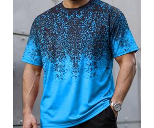 T-shirt casual à col ras du cou, manches courtes, avec blocs de couleurs, pour les hommes en grande taille grande. Tenue d'été pour sortir et porter dans la rue 2XL,3XL,4XL,5XL,6XLgraphiqueÉtoffe