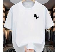 T-shirt casual à manches courtes avec col rond, imprimé chevalier d'été pour homme. À porter avec un pantalon casual, convient pour les voyages, les vacances, le camping en extérieur, les sports L,M,S